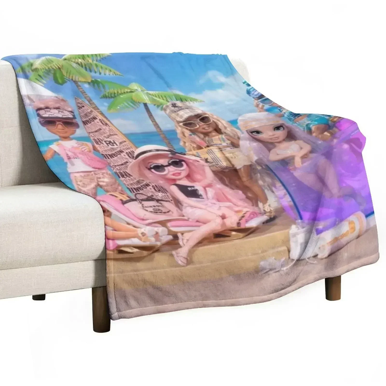 New Rainbow High Pacific Coast line Throw Blanket halloween Polar Heavy Hair Travel Blankets For Bed Blankets
