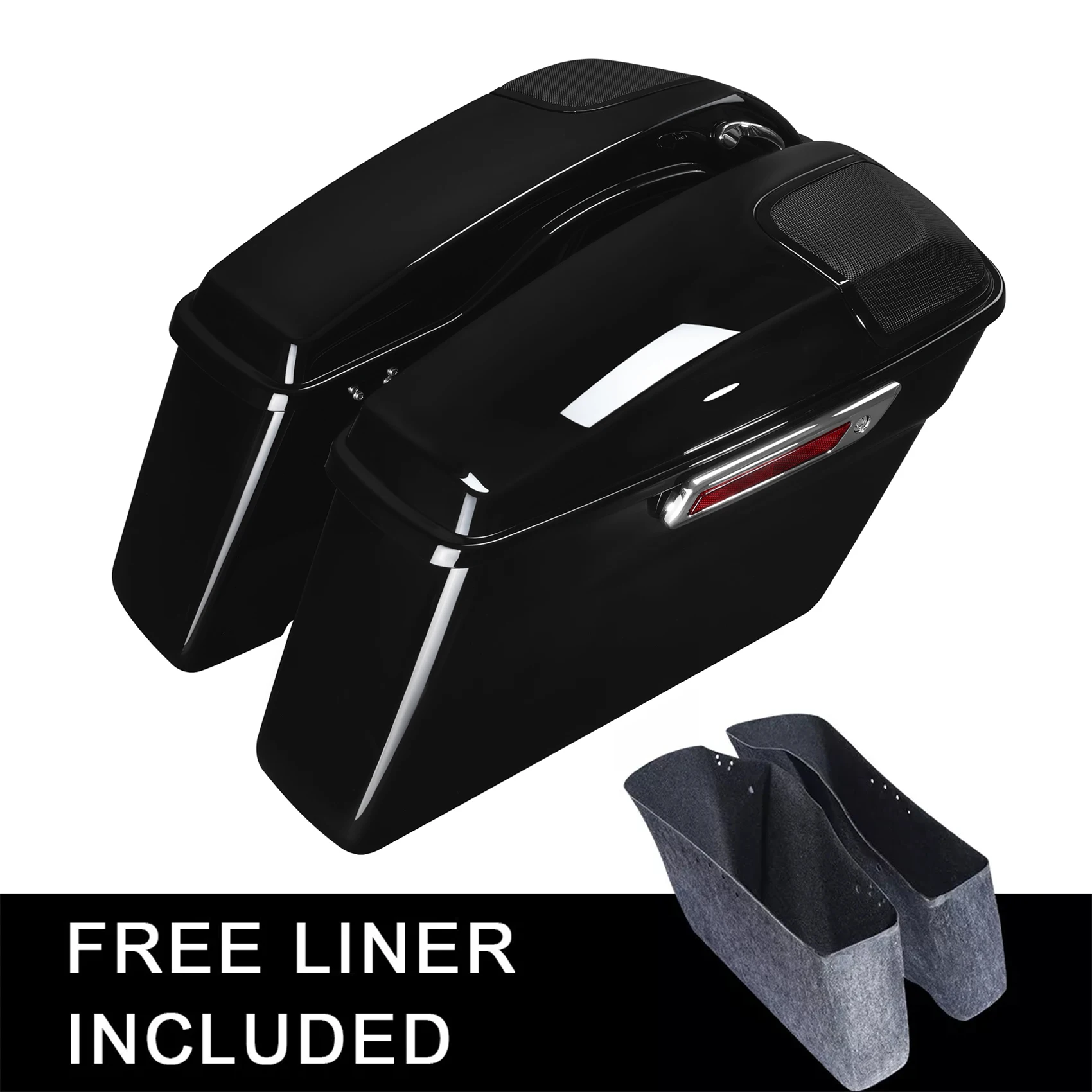 

Жесткие седельные сумки с крышкой динамика 5x7 дюймов, подходят для Harley Touring Road King 2014-2024, боковые сумки для багажа мотоцикла