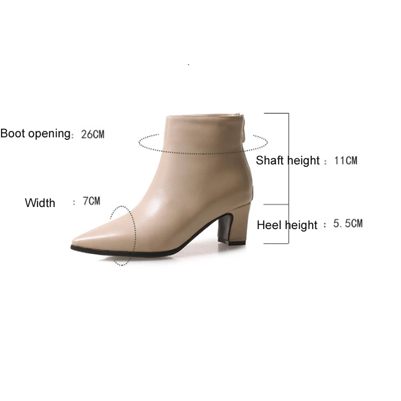 REAVE CAT ankle boots women Pointed toe bootie 5cm Thick heel botines mujer chaussures femme Spring A1439