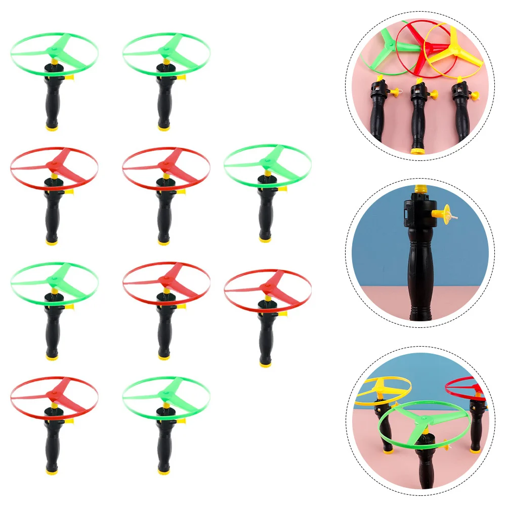 

10Pcs Pull String Flying Saucer Fun Fly Game Kids Flying Disc Plaything for Active Child Entertainment