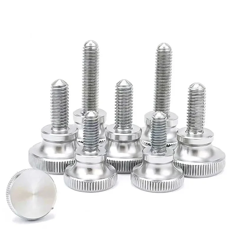 5/10Pcs 304 Stainless Steel Knurled Tall Head Thumb Screws High Step Hand Tighten Curtain Wall Glass Lock Thumb Screw Bolt Set