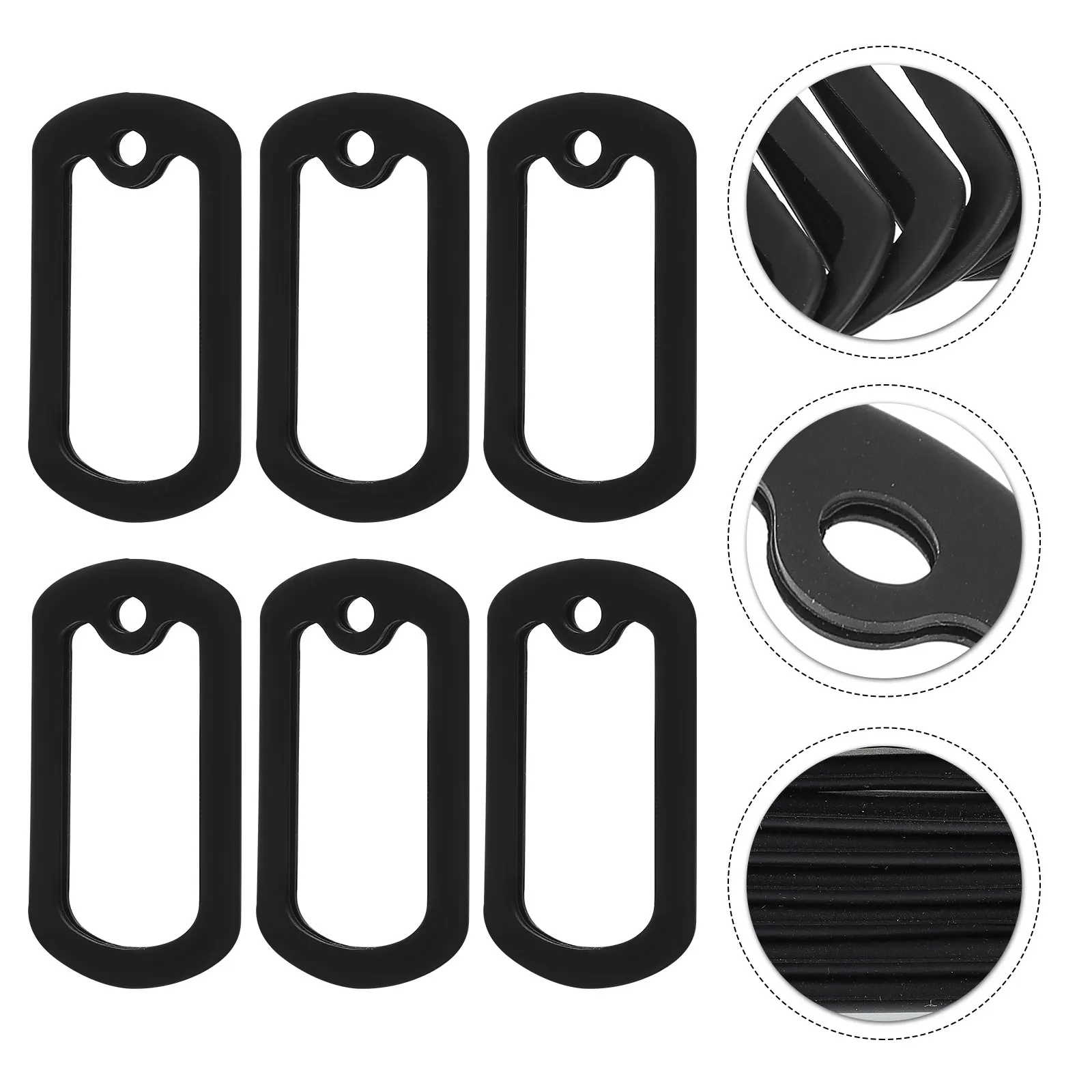 

12pcs Black 50-28 Dog Tag Silicone Cover Tag Protector Durable Material Pet Supplies Dog Collar