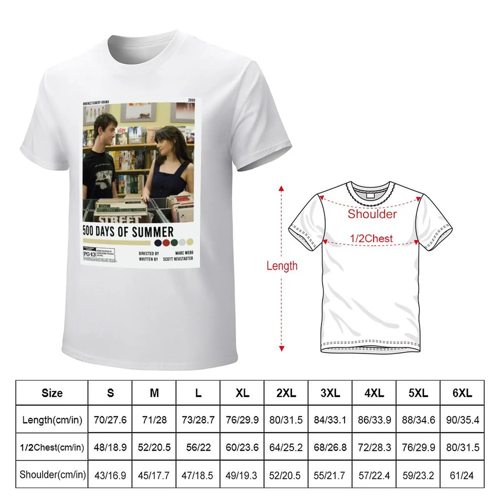 500 Days of Summer Minimalist Poster T-Shirt new edition tops mens graphic t-shirts anime