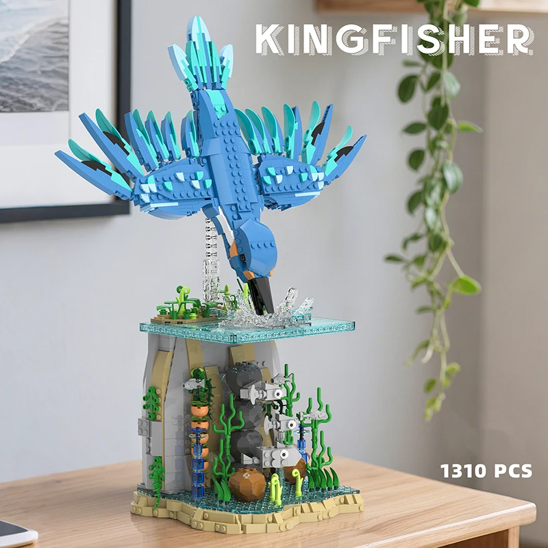 1310pcs Kingfisher Bird Building Blocks Set,DIY Animal Model Kit,Toy for Kids Adult Teen,Home Decor,Creative Christmas Gift Idea