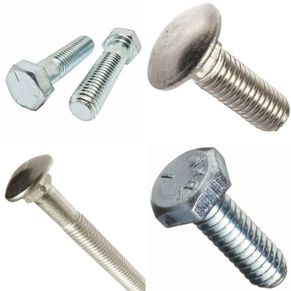 مسامير ذات غطاء سداسي مطلي بالزنك من الدرجة 5، خيط خشن 3/8-16 × 5-3/4، 50 قطعة، ملولبة جزئيًا بطول الخيط 1 بوصة #1