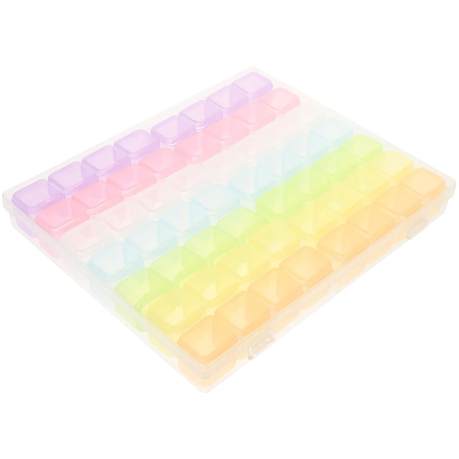 1Set Transparent Manicure Accessory Storage Box 56 Compartments Nail Art Organizer Case for Nail Decor Tips Earrings Necklace