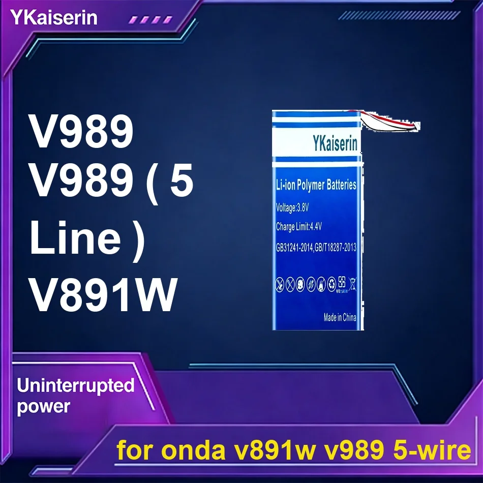 

Высокоэффективный аккумулятор для планшетов 6100-12500 мАч для Onda v891w V989 5-Wire