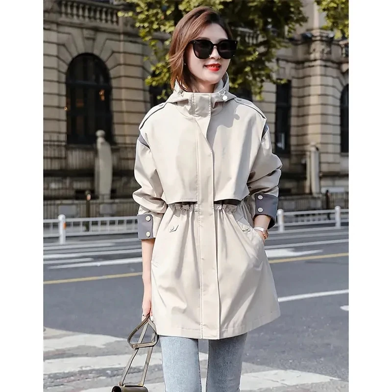 

Spring Autumn New Europe Station Trench Coat Women Korean Fashion Loose Workwear Windbreaker Jacket Female Long Outwear Tide