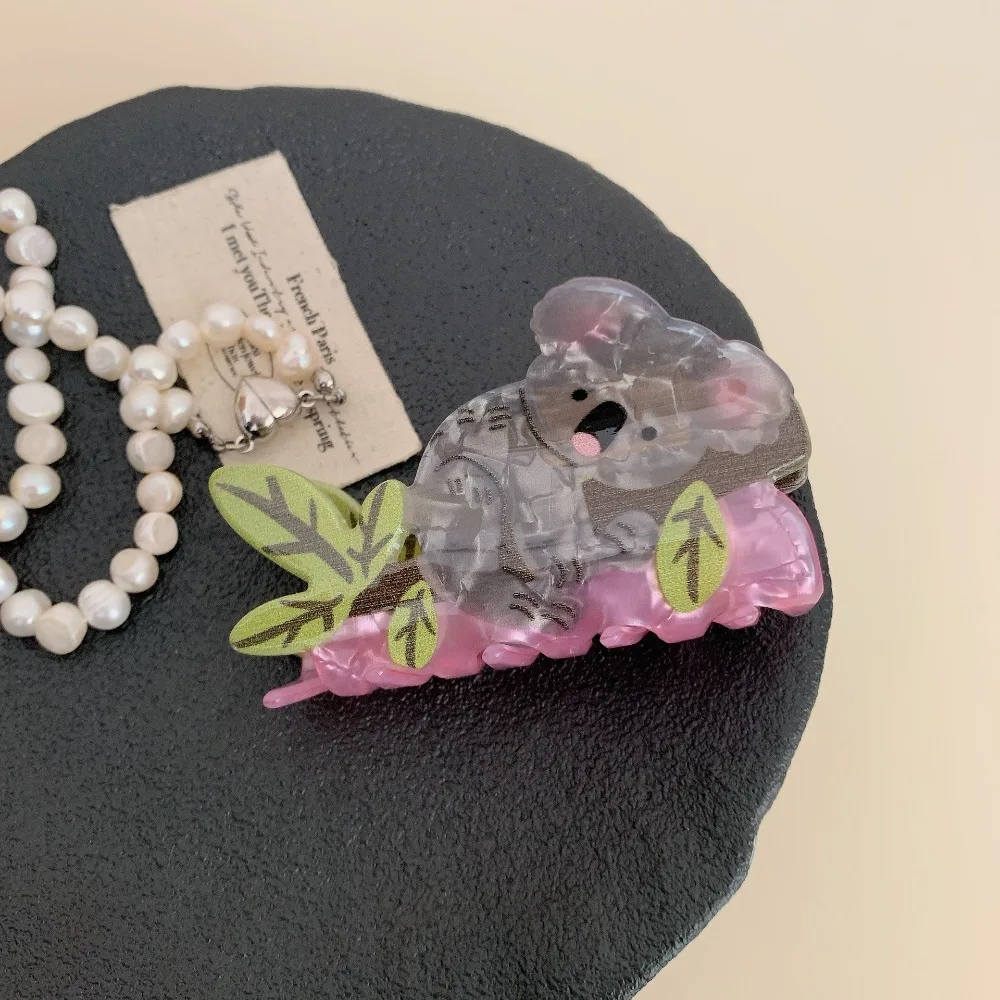 

Cute Acrylic Koala Hair Claw Bear Cartoon Animal Hair Clip Grab Clip Sea Creature Big Shark Clip Female