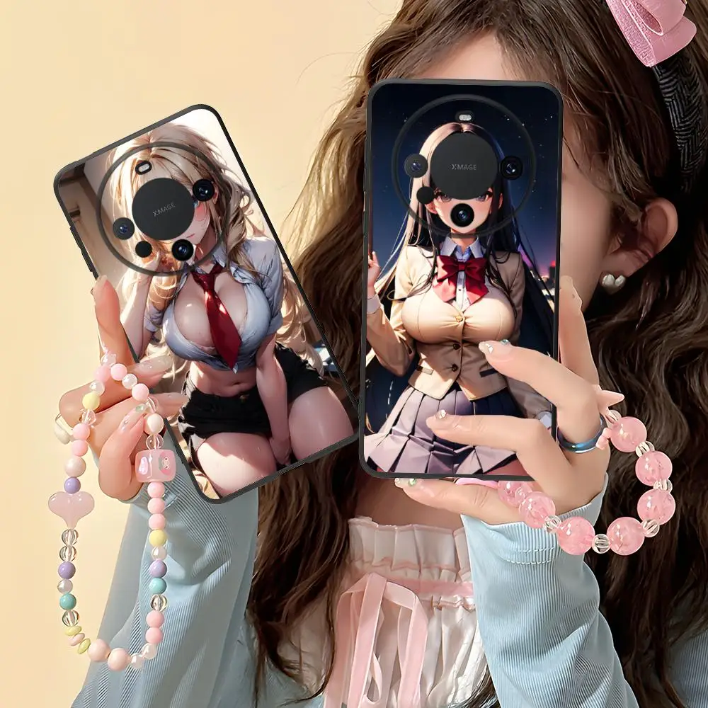 JK زي مدرسي فتاة جراب هاتف لهواوي ماتي 60 50 40 30 20 10 برو زائد لايت E 5G الطباعة الملونة واقية غطاء فاخر