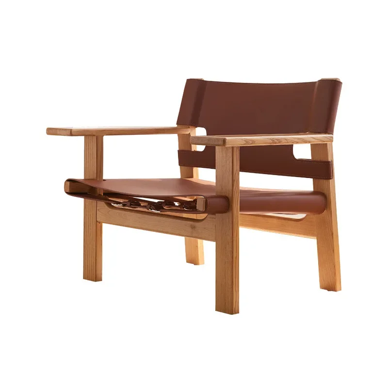 

Designer saddle leather sofa Italian minimalist home backrest adjustable B & B hotel light luxury leisure