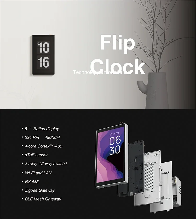 2024 Wifi BLE Zigbee Touch Panel Smart Home System with Built-in Alexa Voice Control and  Mobile APP Control