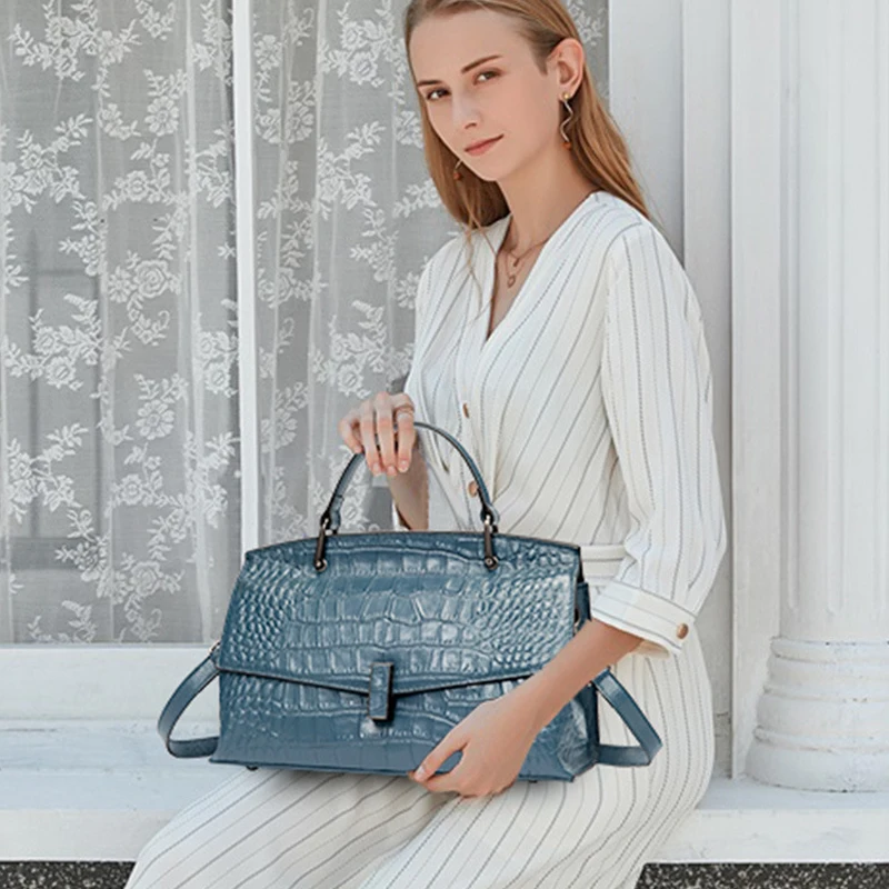 

New Fashion Alligator Women Handbags Genuine Leather Ladies Shoulder Bags Female Brand Luxury Real Natural Leather Crossbody Bag