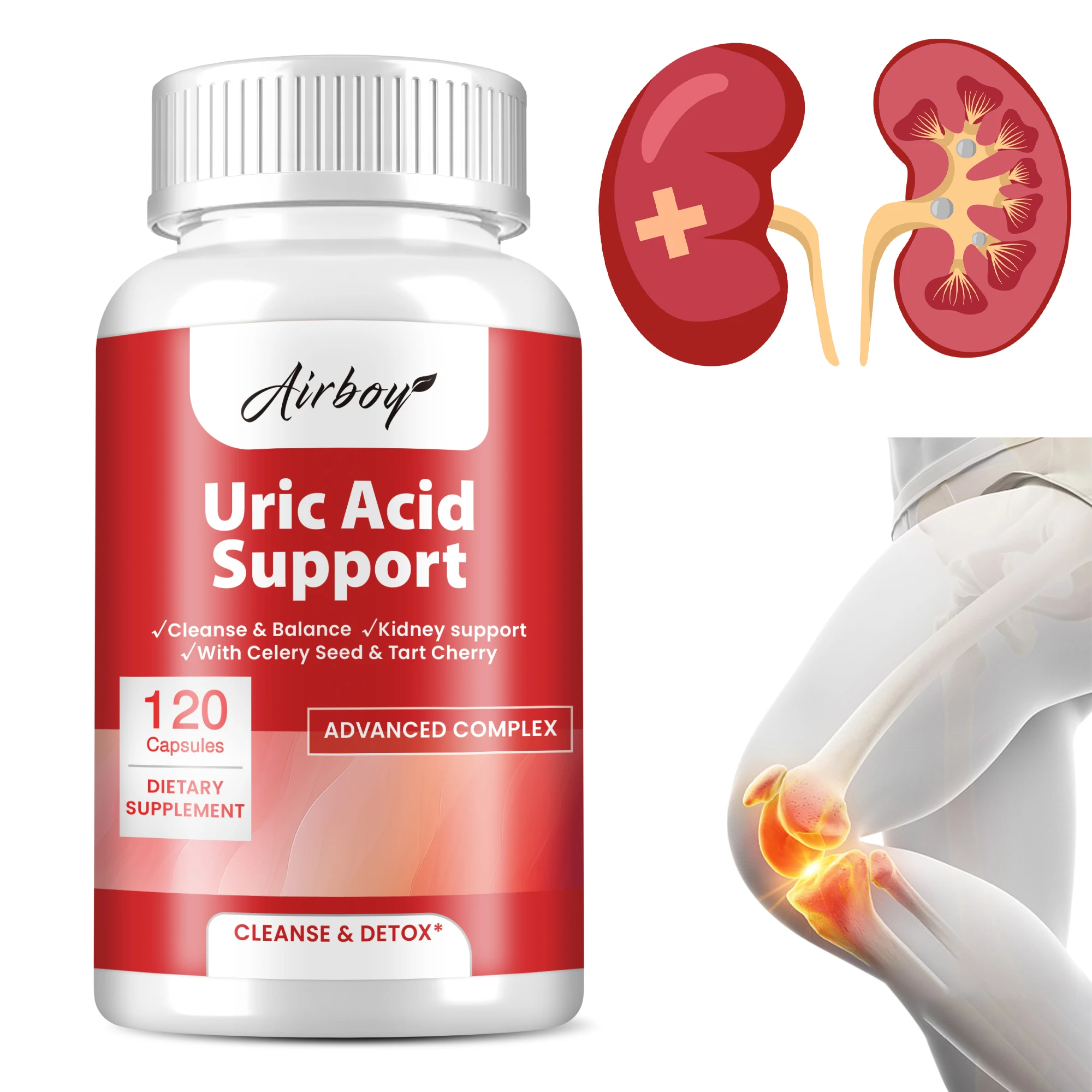 Uric Acid Support - Kidney Cleanse, Uric Acid Support, Promote Joint and Muscle Repair, Boost Immunity and Increase Energy