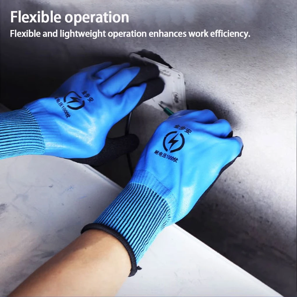 1000V Electrician Insulated Glove Thin Ultra-Thin Electric Shock Protection Anti Slip Texture High Elasticity Touch Screen Glove image 4