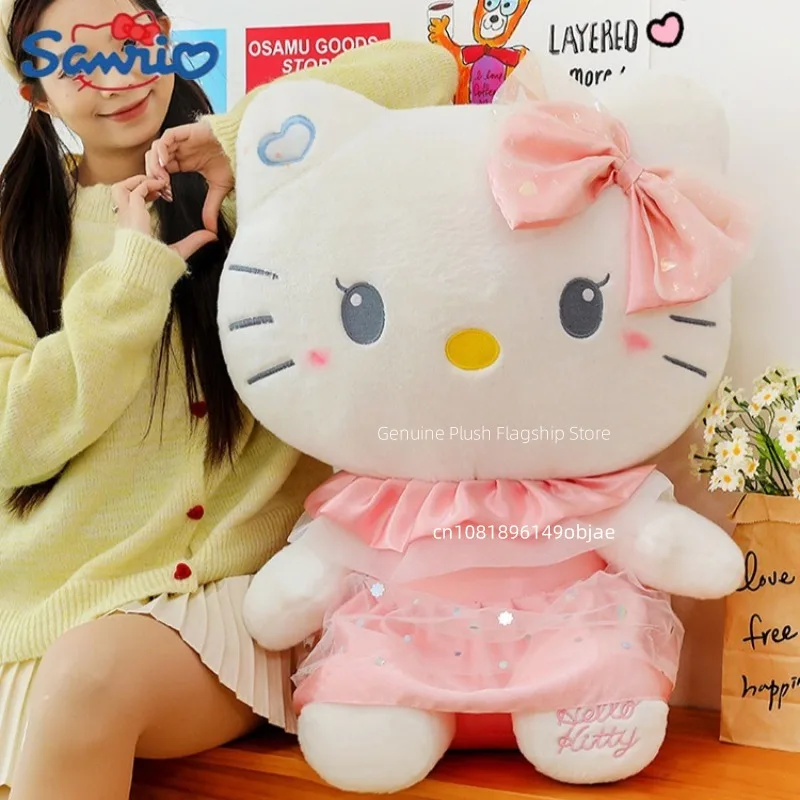 80cm Super Big Size Sanrio Hello Kitty Anime Plush Stuffed Doll Kuromi Room Decoration Plushies My Melody Pillow Ornaments Gifts