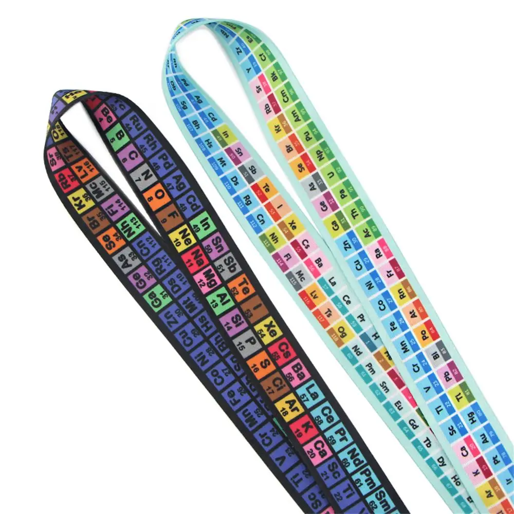 ID Badge Holder Hang Rope Phone Hang Rope Chemistry Periodic Lanyards Chemical Element Neck Straps Table of Elements Ribbon