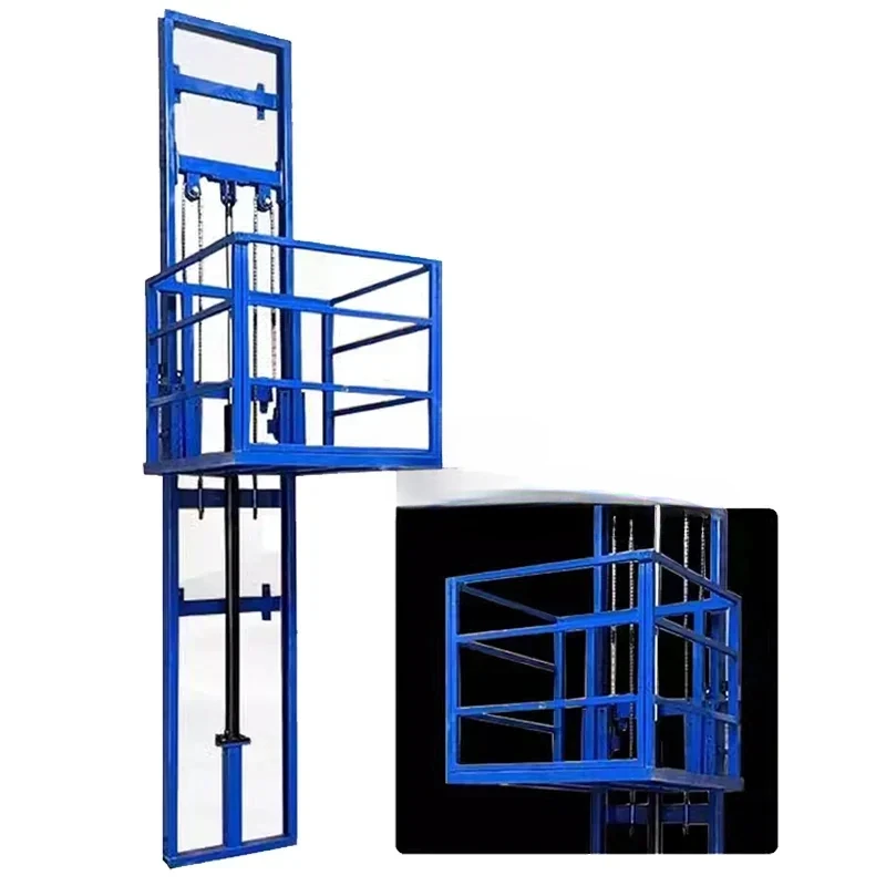 Home Elevator 3M Load 500KG Hydraulic Freight Elevator Simple Factory Small Warehouse Guide Rail Lifting Platform Electric Hoist