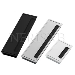Aluminum Alloy Desk Table Rectangle Cable Grommet Hole Cover Black Brushed Wire Outlet Port 80mm for Organizing Cables