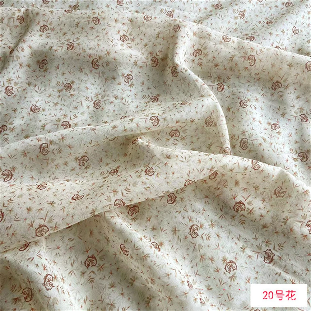 

100% Silk Floral Mulberry Silk Printed Georgette Silk Dress Shirt Fabric Soft Transparent,12mm Thickness