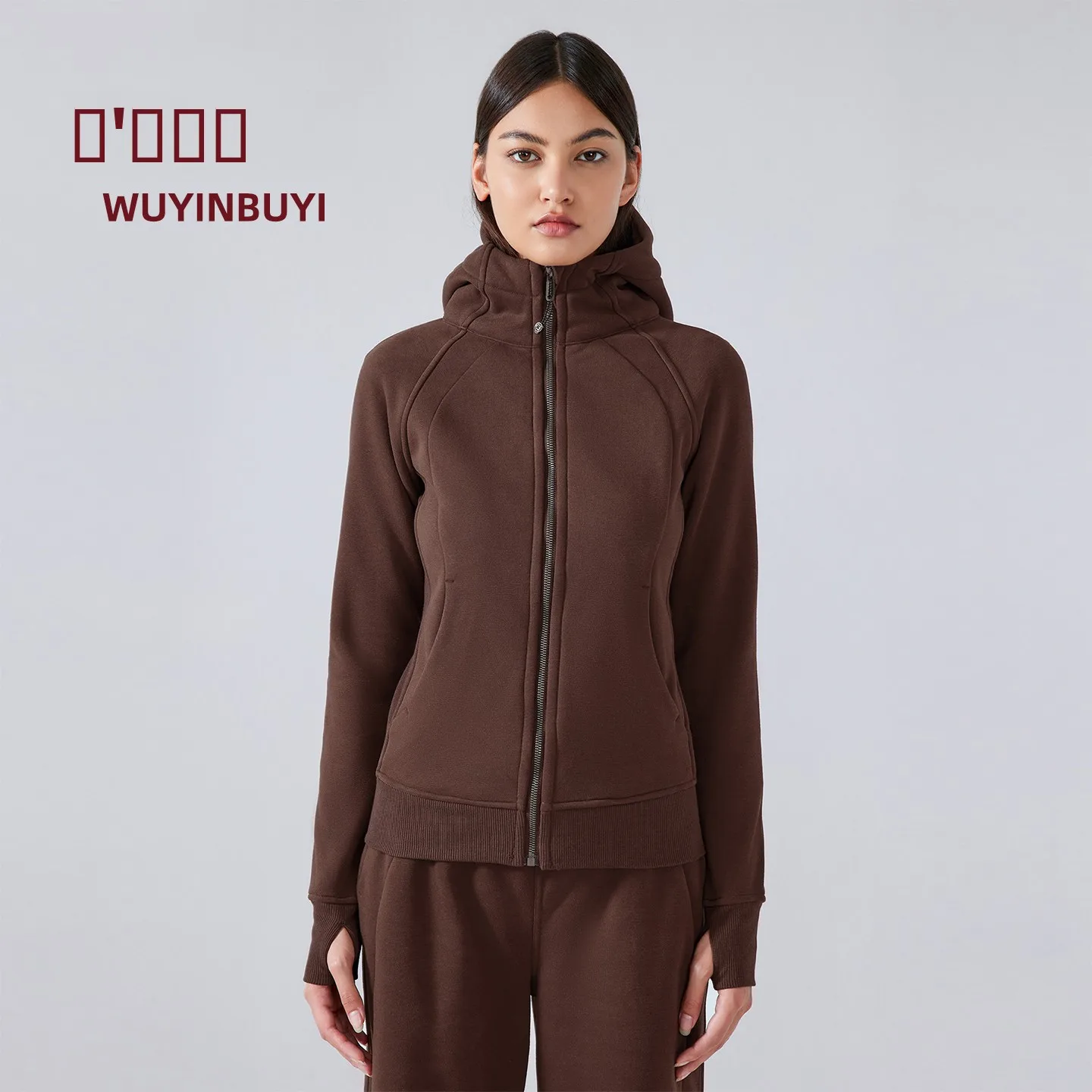 

Женская толстовка на молнии с капюшоном на флисовой подкладке, спортивная повседневная верхняя одежда для активного отдыха, удобная кофта на молнии с длинными рукавами для фитнеса и йоги