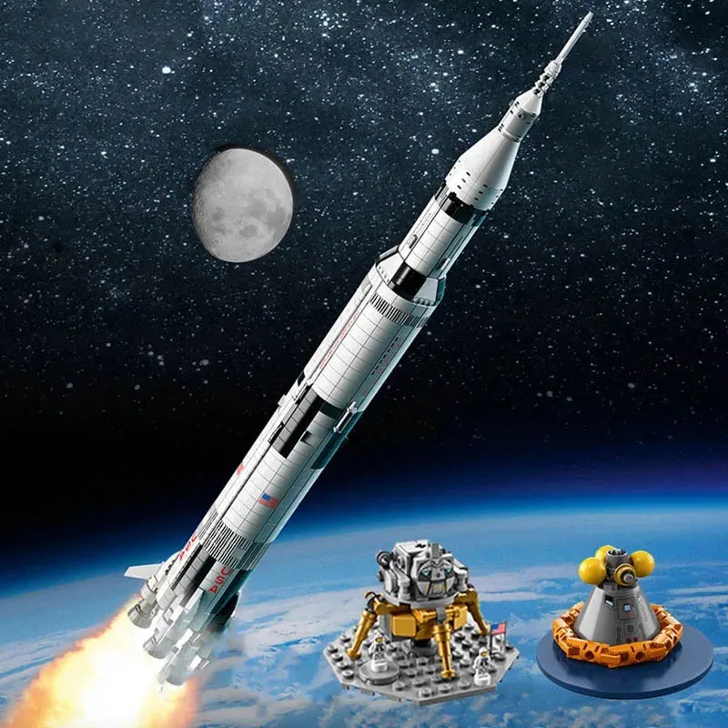 2009 PCS Apollo Saturn V Building Blocks Bricks Model Birthday Christmas Gifts Toys Compatible 21309 92176 37003