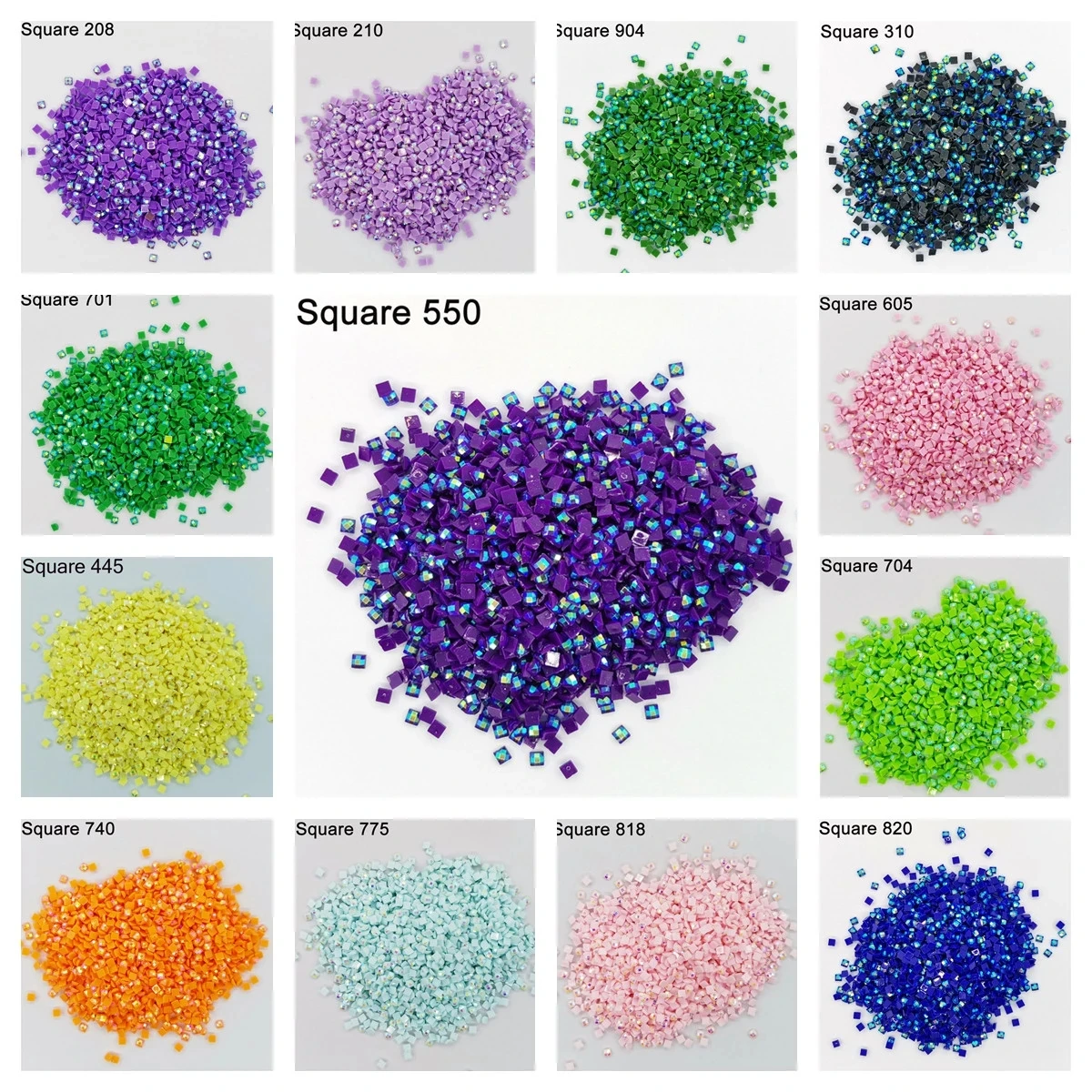 New Sale AB Square Drills The Aurora Borealis Rhinestones for DIY Diamond Painting Embroidery  Colorful Mosaic Stones