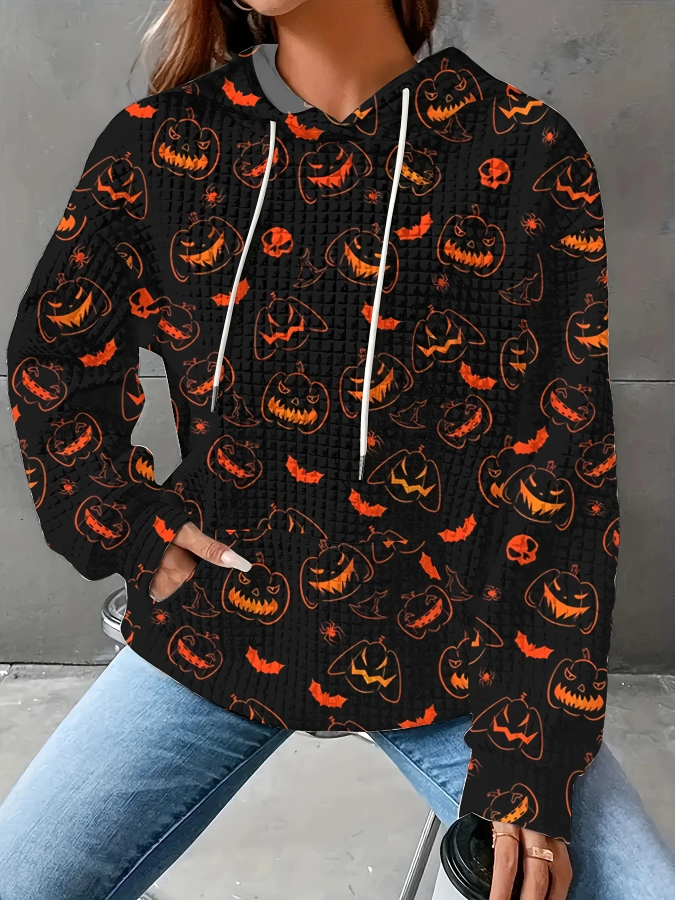 

Дизайнерская женская одежда больших размеров, модные женские толстовки с текстурированным принтом