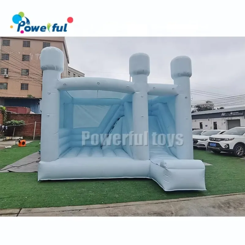 

Event Rental Jumping Bounce Slide Blue Inflatable Wedding Bouncy House Slide