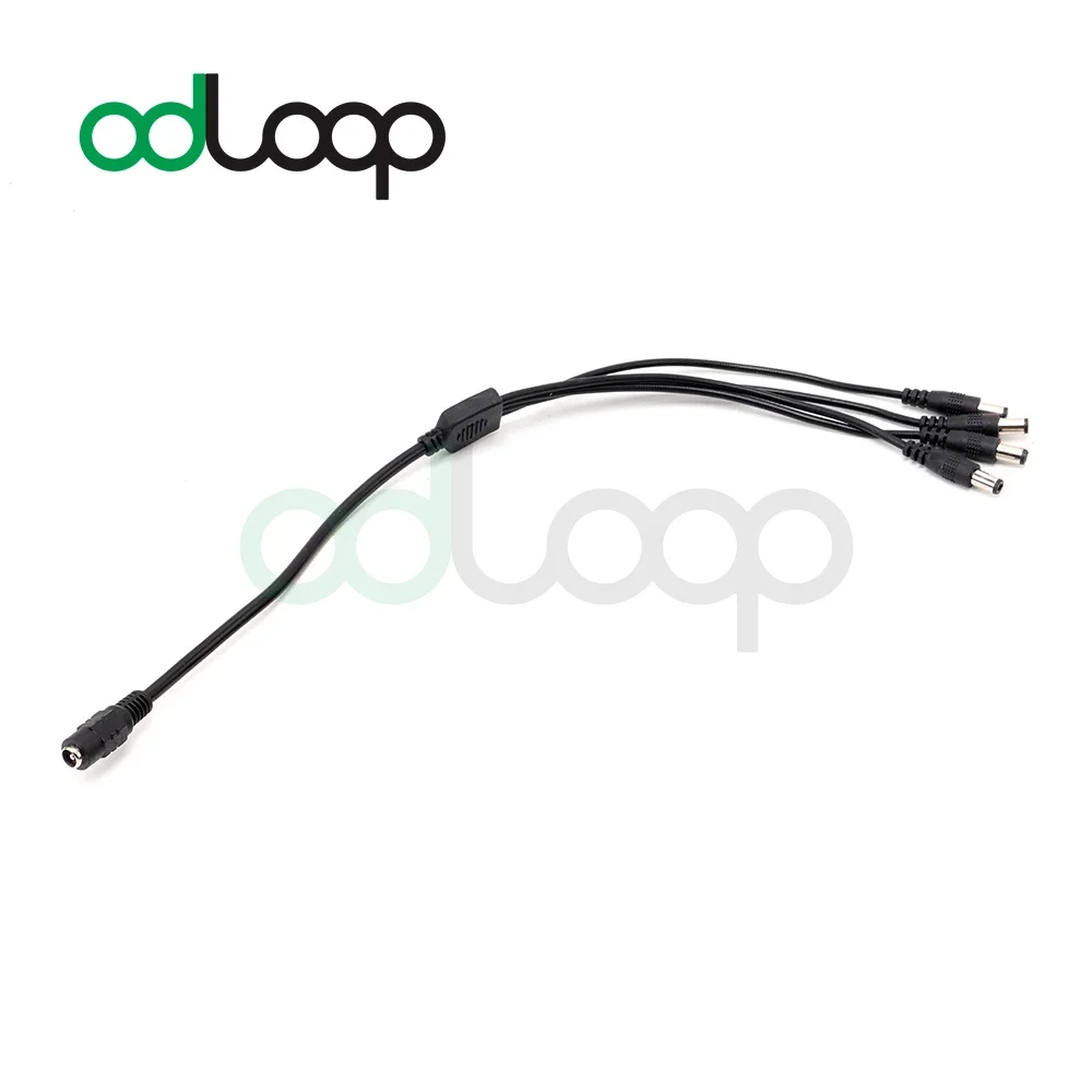 ODLOOP-Cable divisor de enchufe de alimentación macho, tira Led CCTV, 12v DC, 1 hembra a 2 4 vías