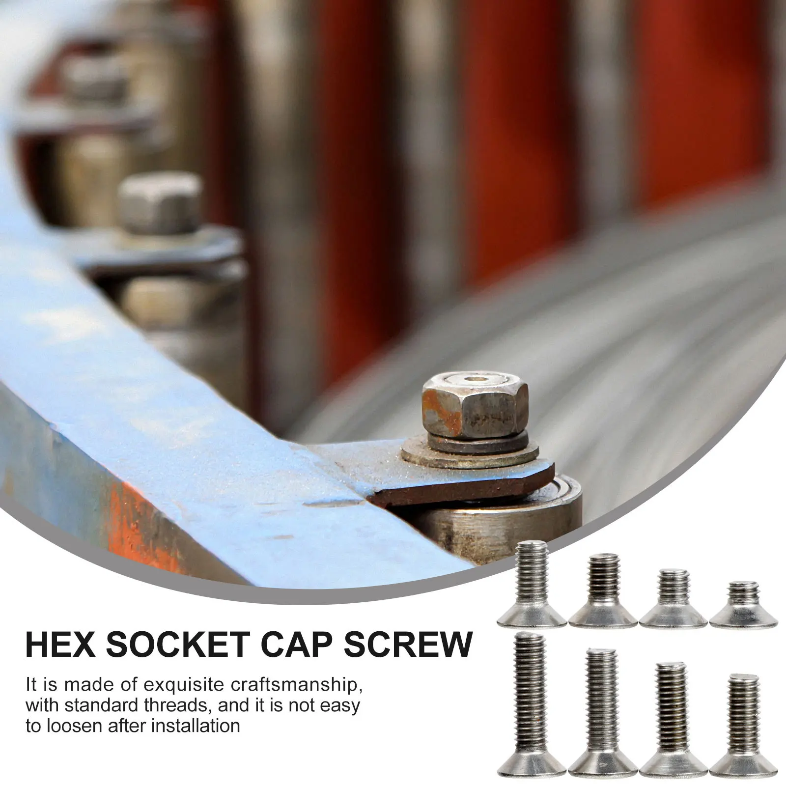 

80Pcs Stainless Steel Screw Socket Head Bolt with Allen Drive Full Thread Metal Fastener for Machinery Fixing Silver Round Head