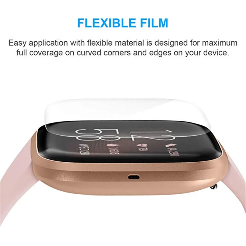 TPU Film For Fitbit Versa 2 3 4 Scratch Proof Screen Protector For Fitbit Sense Sense2 Soft Hydrogel Protective Film (not glass)