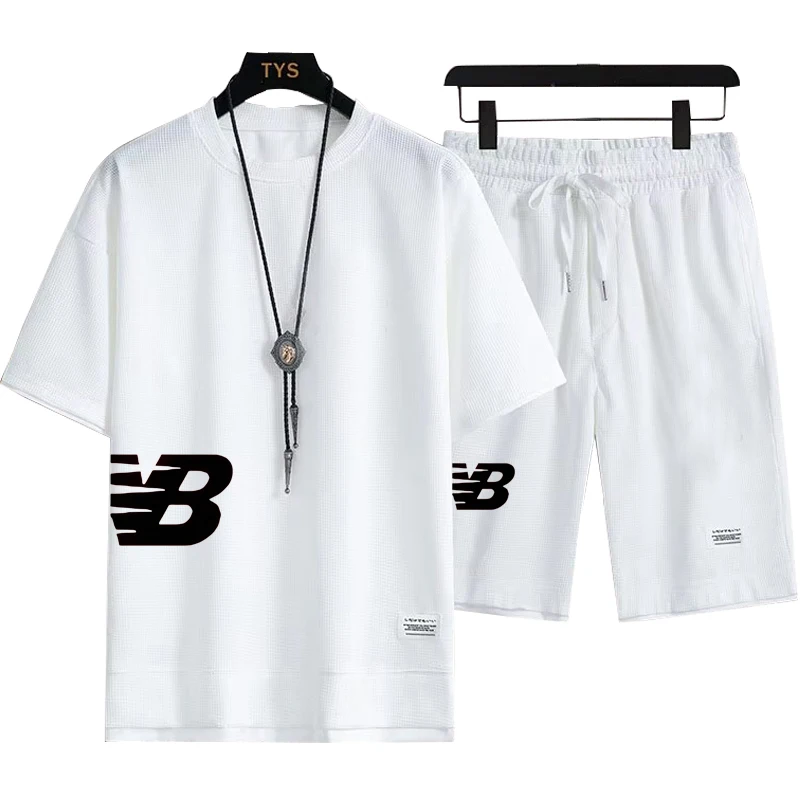 

New season men's comfortable summer fashion printed sportswear suits, casual suits, men's short pants sets
