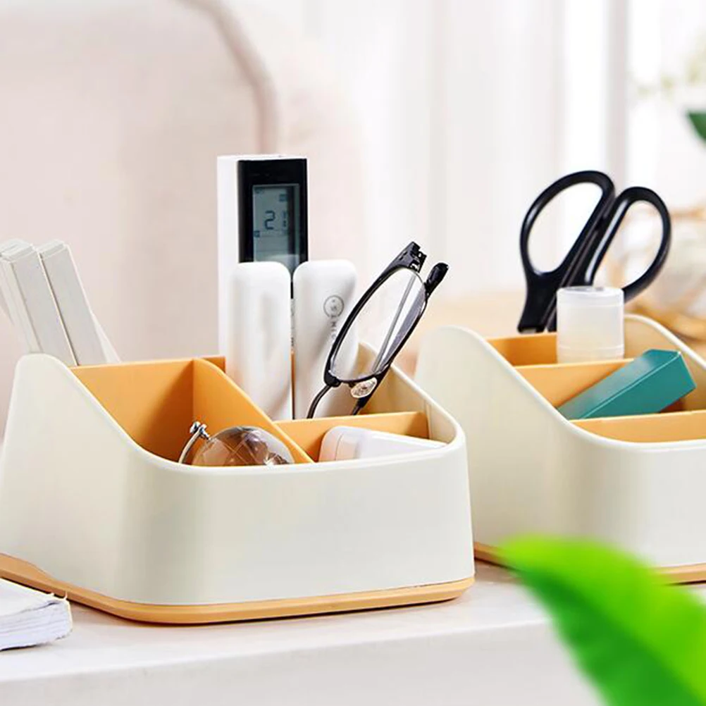 

Desktop Organizer Box Yellow Premium Stationery Storage Case Small Space Sundries Holder File Storage Box