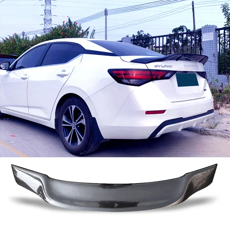 Spoiler for Nissan Sentra Sylphy 2020 21 Car Trunk Spoiler Carbon Fiber FRP Rear Tail Wing Type R Accessories