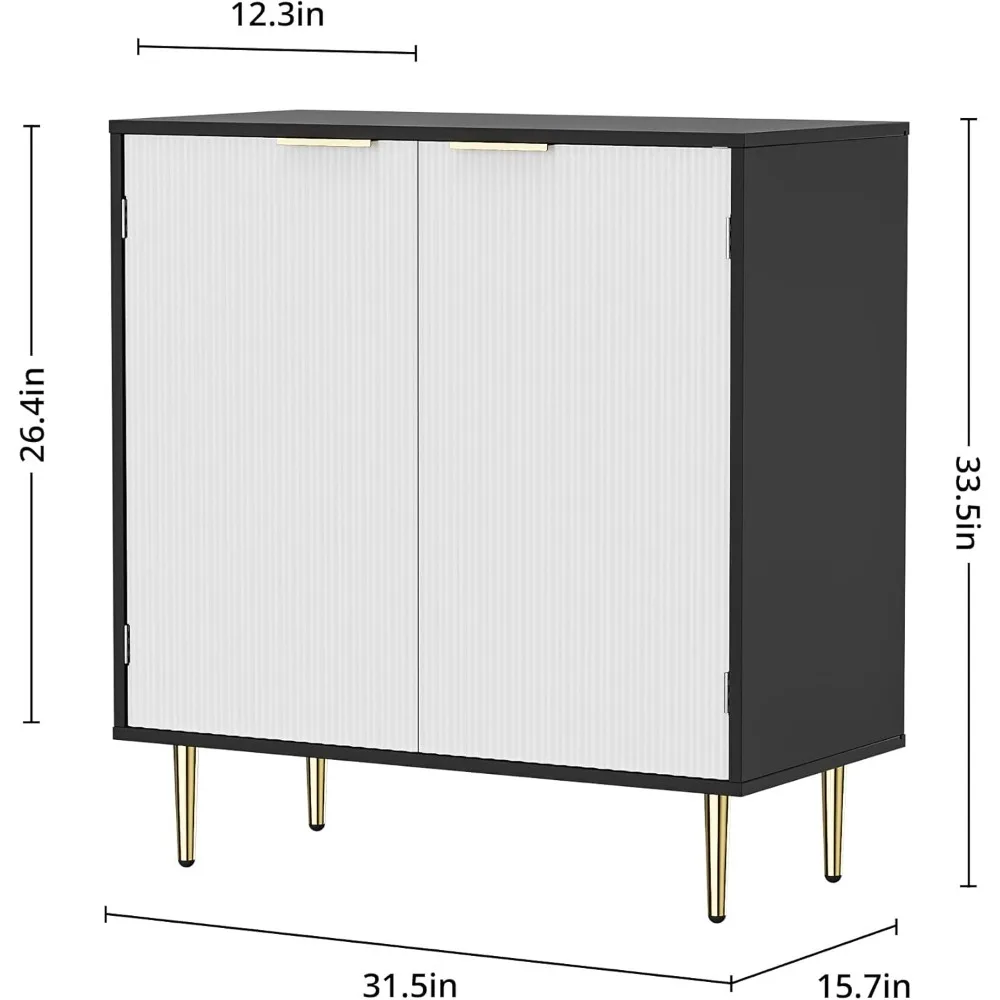 خزانة جانبية حديثة قابلة للتعديل مع مقابض وأرجل ذهبية، ومحطة بار قهوة مميزة للمطبخ
