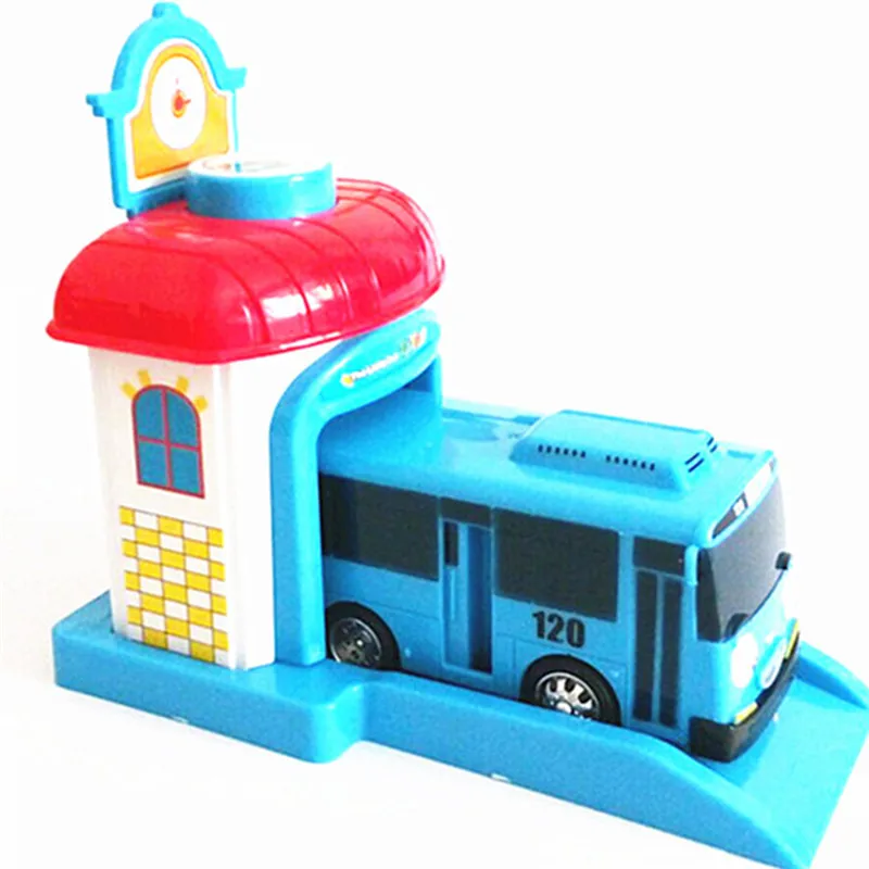 One piece Korean Cute Cartoons garage toy bus model  plastic baby araba oyuncak mini tayo car for kids Christmas gift