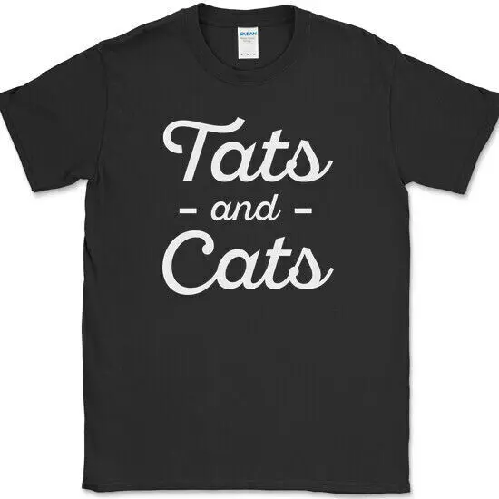 Limited Funny Tats and Cats Feline Animal Lover Logo T-Shirt S-3XL