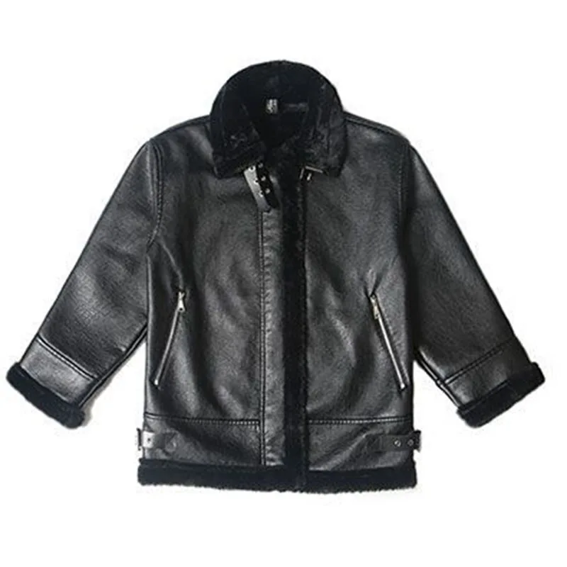 Abrigo de cuero grueso y cálido para mujer, chaquetas de piel de cordero nuevas de invierno, abrigo de cuero PU con cuello levantado holgado coreano, Top informal para motocicleta para mujer