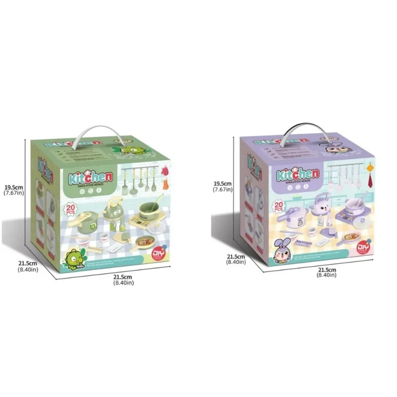 Ustensiles de cuisine de simulation pour enfants, ensemble d'accessoires de cuisine, jeu de puzzle pour enfants, faire semblant de cuisiner, 20 pièces