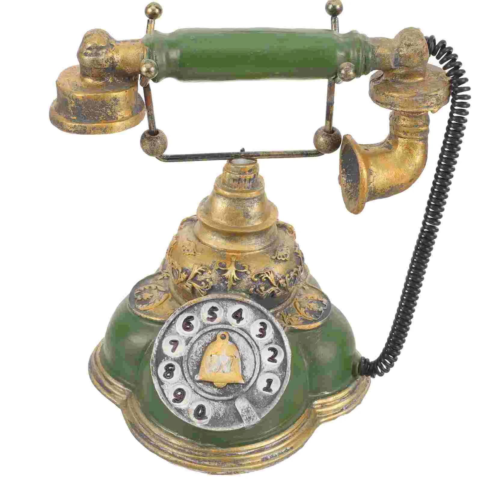 

American Retro Cabinets Small Telephone Statue Decor Rotary Figurine Desk Toy Phones