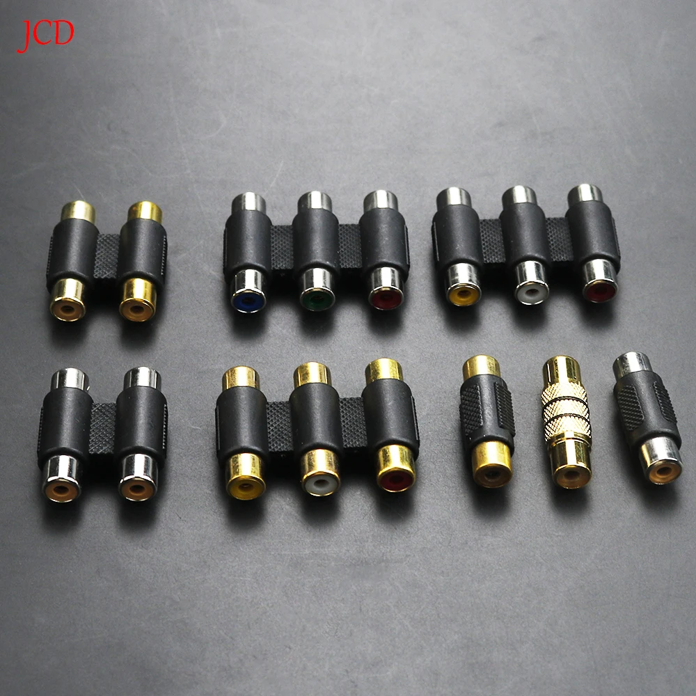 1 piece RCA Female To Female Jack Plug RCA Male To Male Connector AV Cable Plug Video Audio CCTV Extension Adapter