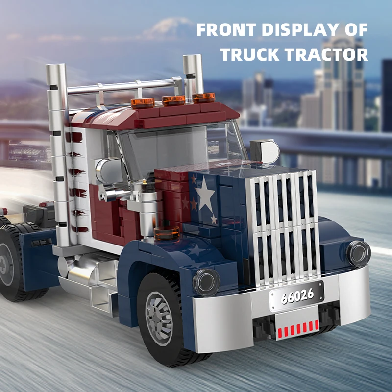 66026 American Truck Head 269-teiliges Baustein-Montageset, technische Serie, Automodell, technisches Fahrzeug, Spielzeug, Geschenk für Kinder