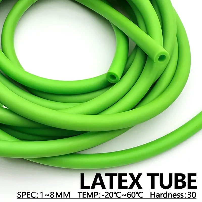 Green Natural Latex Tube 1.6-8mm 1-5M High Elasticity Antifreeze Strong Tensile Rubber Hose for DIY Fitness equipment Craft