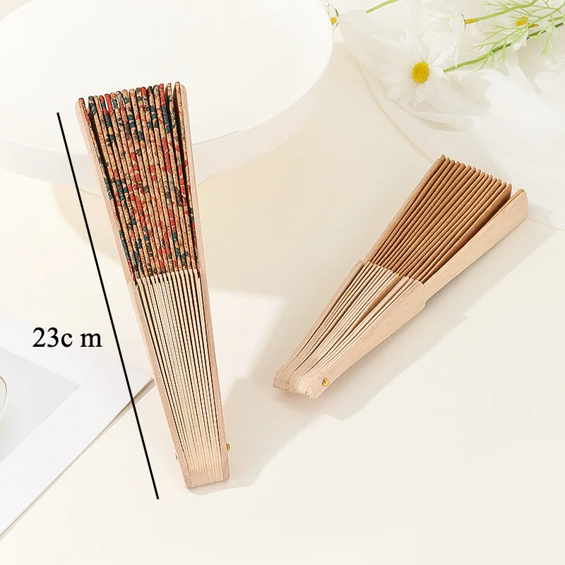 Portuguese Cork Fan Advanced  Retro Folding Fan Makeup Hand Held Fan Bohemian Style Wooden Folding Fan Home Decoration