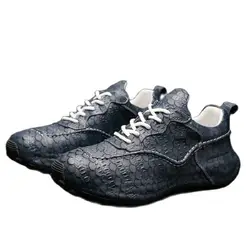 2024 new arrival Fashion Ostrich skin causal shoes men,male Genuine leather shoes PDD24