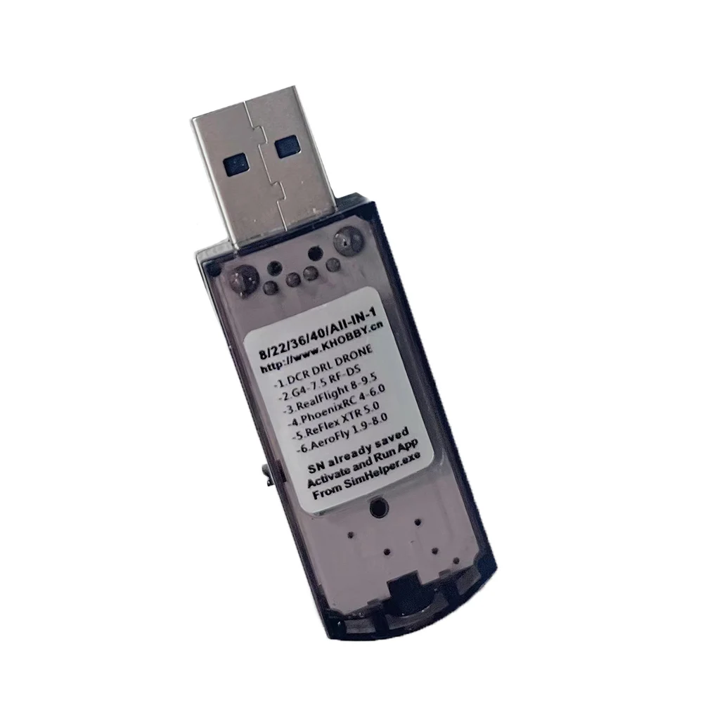 Dongle simulador sem fio 22 em 1 para Phoenix G5 G6 G7 RC Flight Sim para treinamento de drone de avião de helicóptero