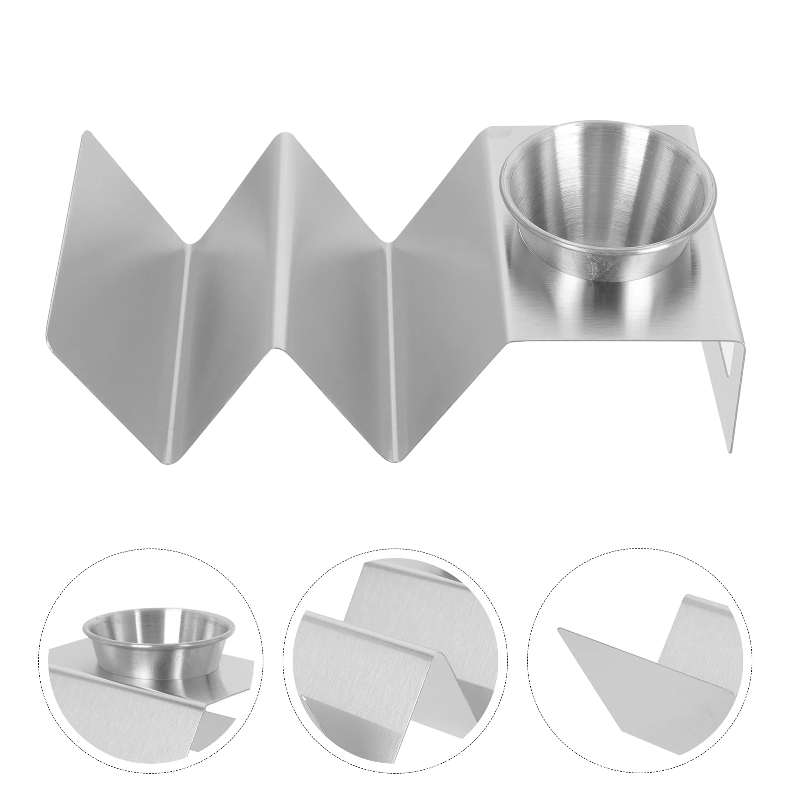 

1 set 1 Set Stainless Steel Multi Function W Shape Tortilla Roll Rack For Home Kitchen Party Camping Taco Holder