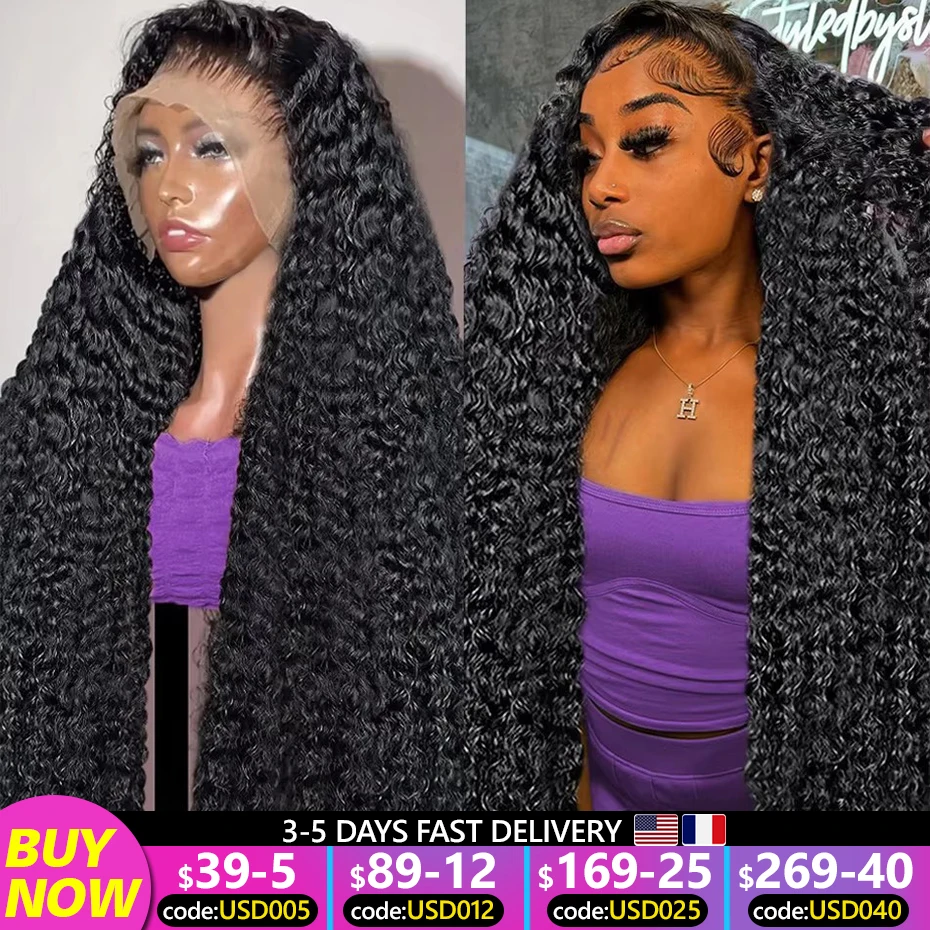 

200 Density 13x4 13x6 Lace Front Human Hair Wig Deep Wave Lace Human Hair Wigs Brazilian Curly Preplucked Wig For Black Women