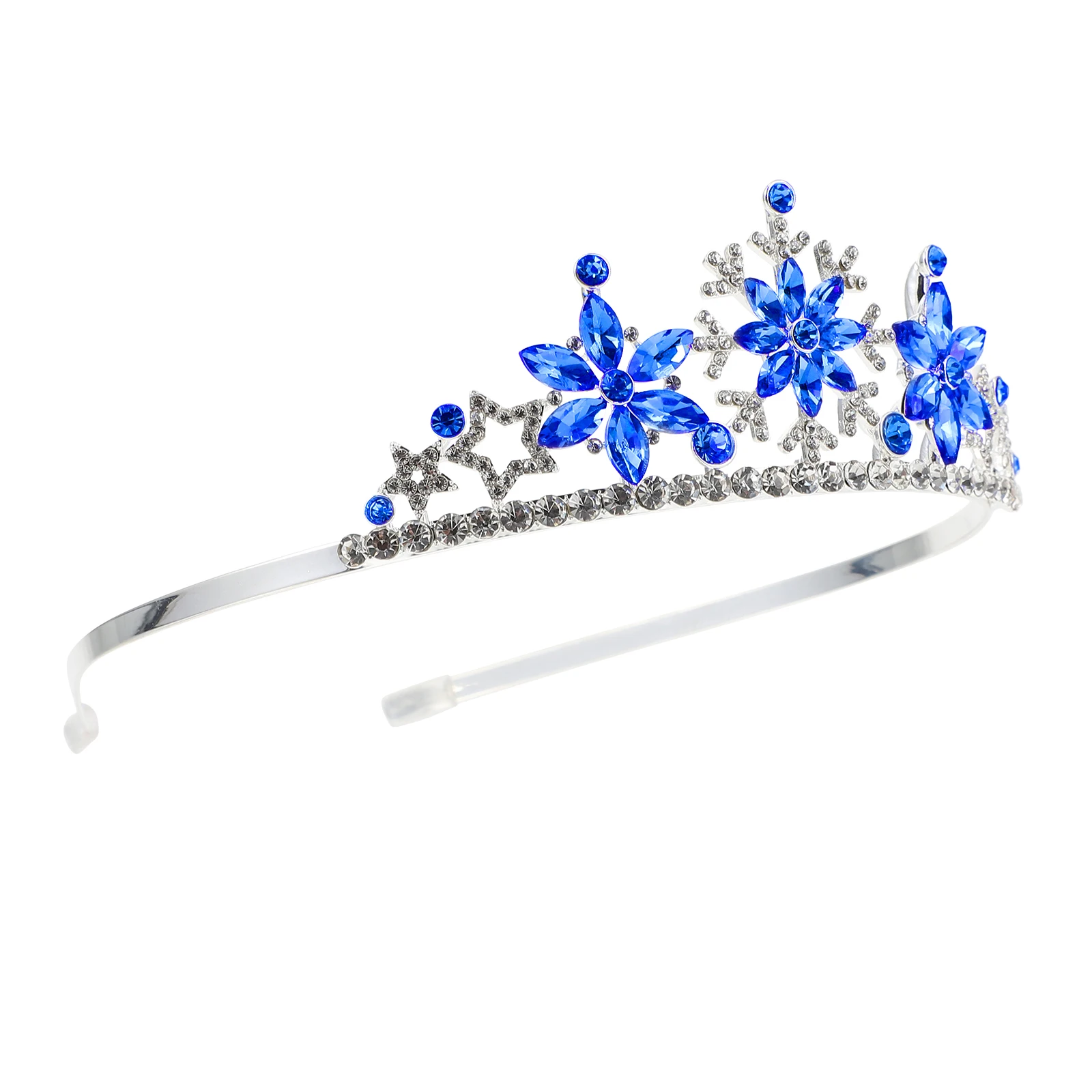 

1Pcs Chic Tiara Headdress Alloy Snowflake Crown Hairband for Birthday Party Shower Gift Festival Wear Role Play Decor